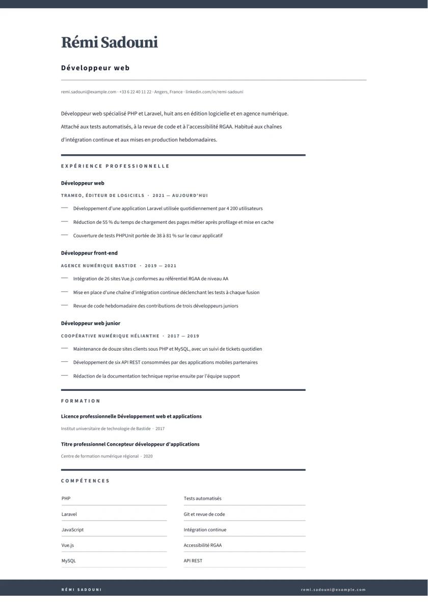 Aperçu Développeur web — Développeur web