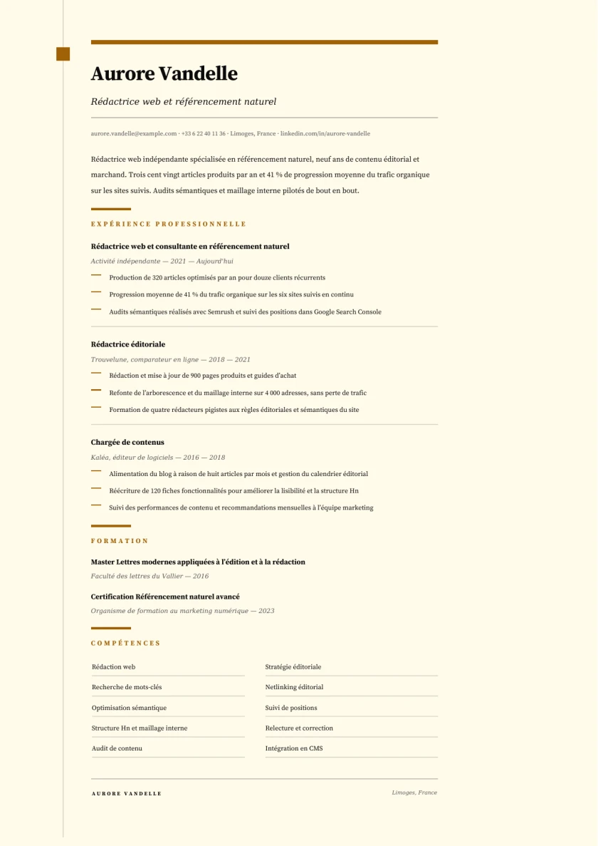 Aperçu Rédaction web & SEO — Rédactrice web et référencement naturel