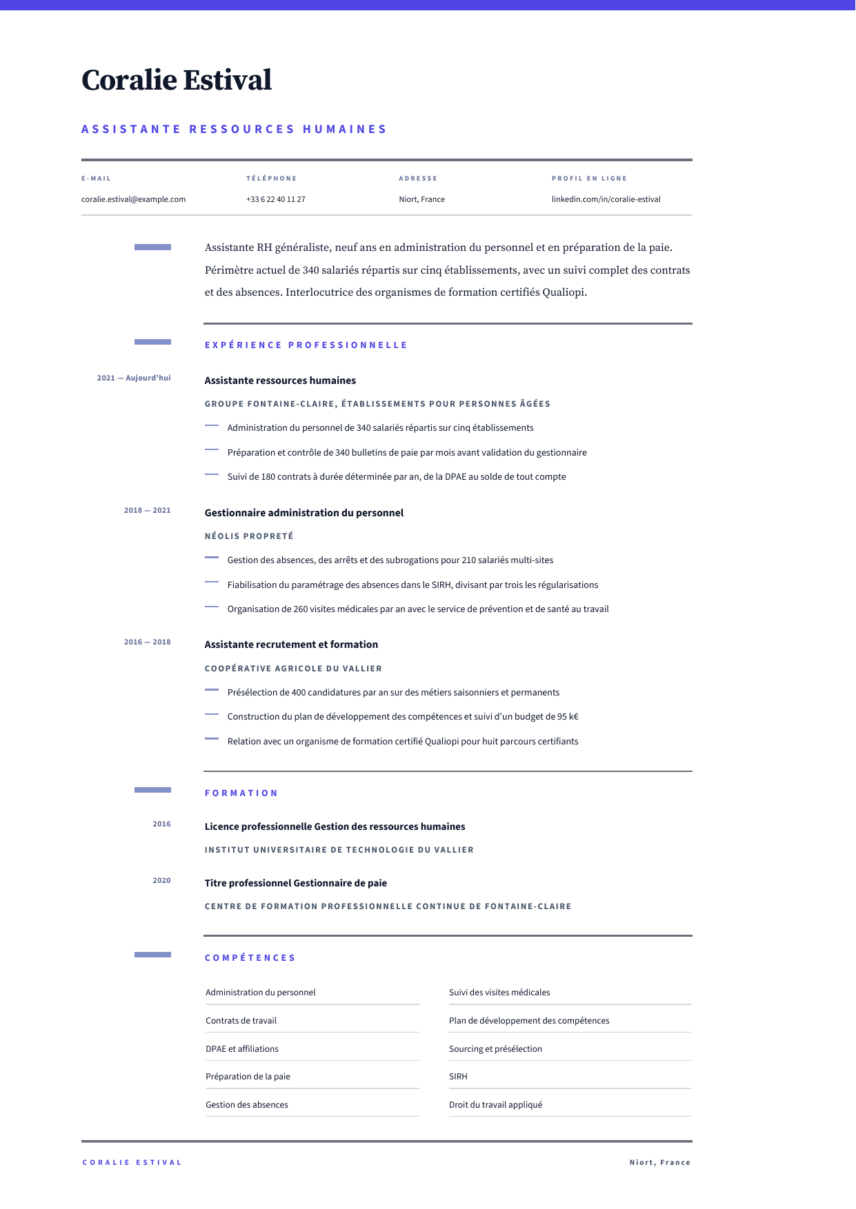 Aperçu Assistant·e RH — Assistante ressources humaines