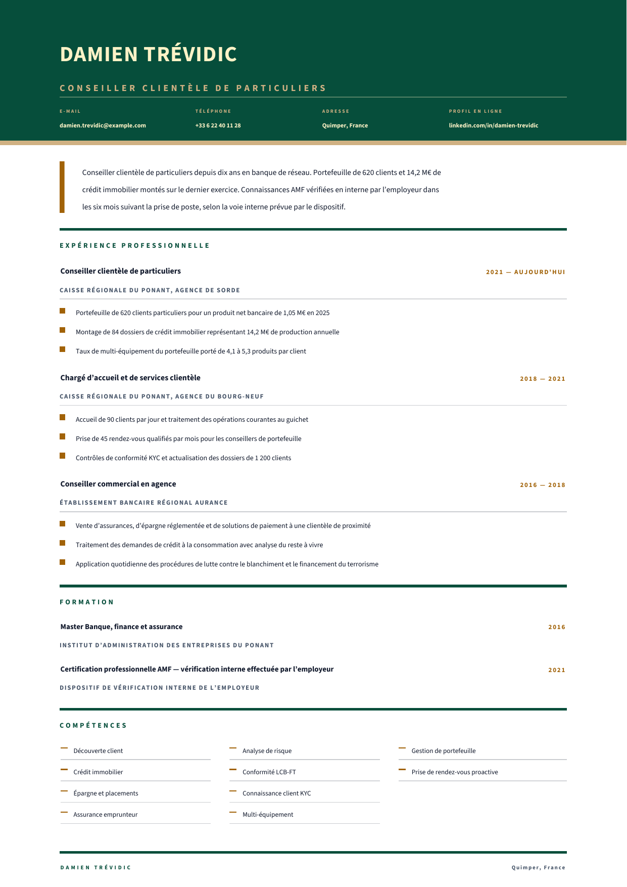 Aperçu Banque de réseau — Conseiller clientèle de particuliers