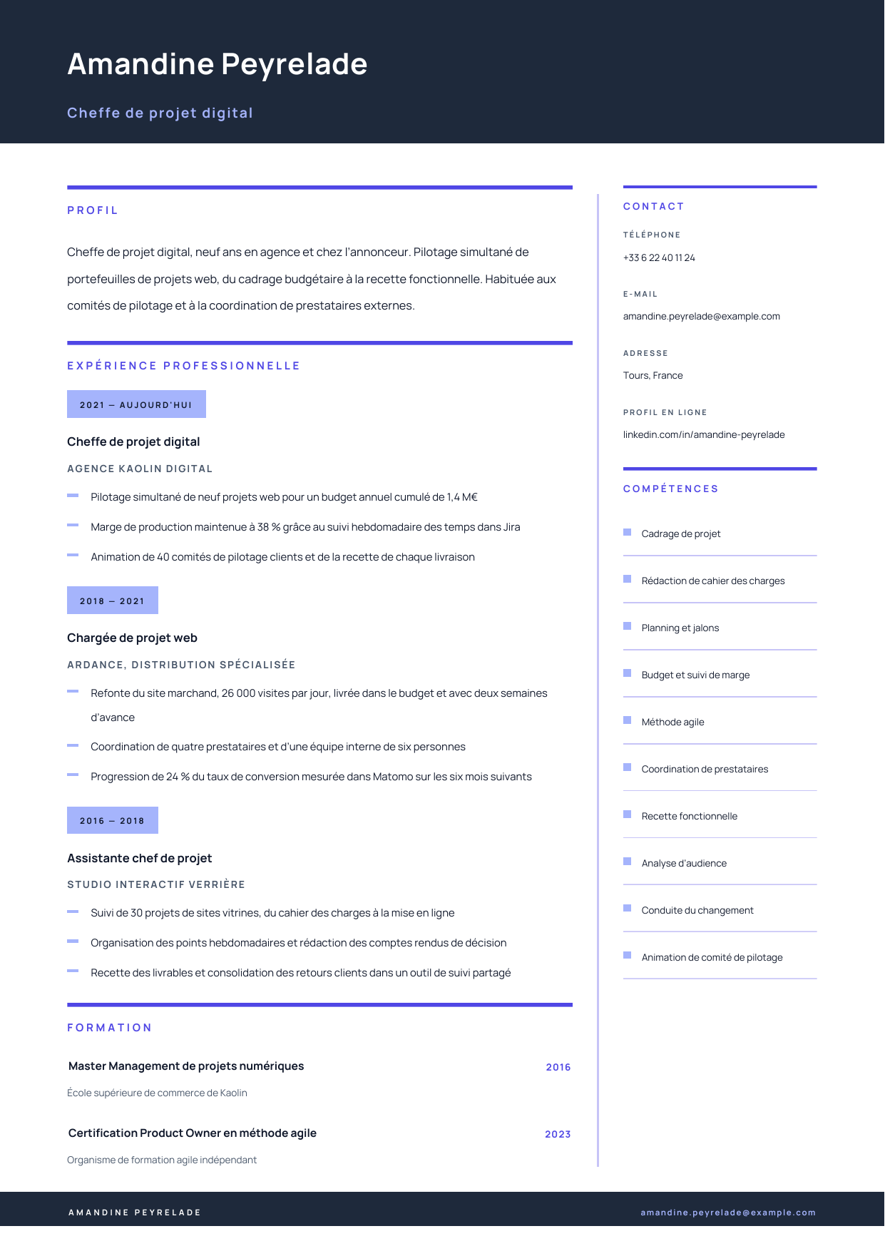Aperçu Chef de projet digital — Cheffe de projet digital