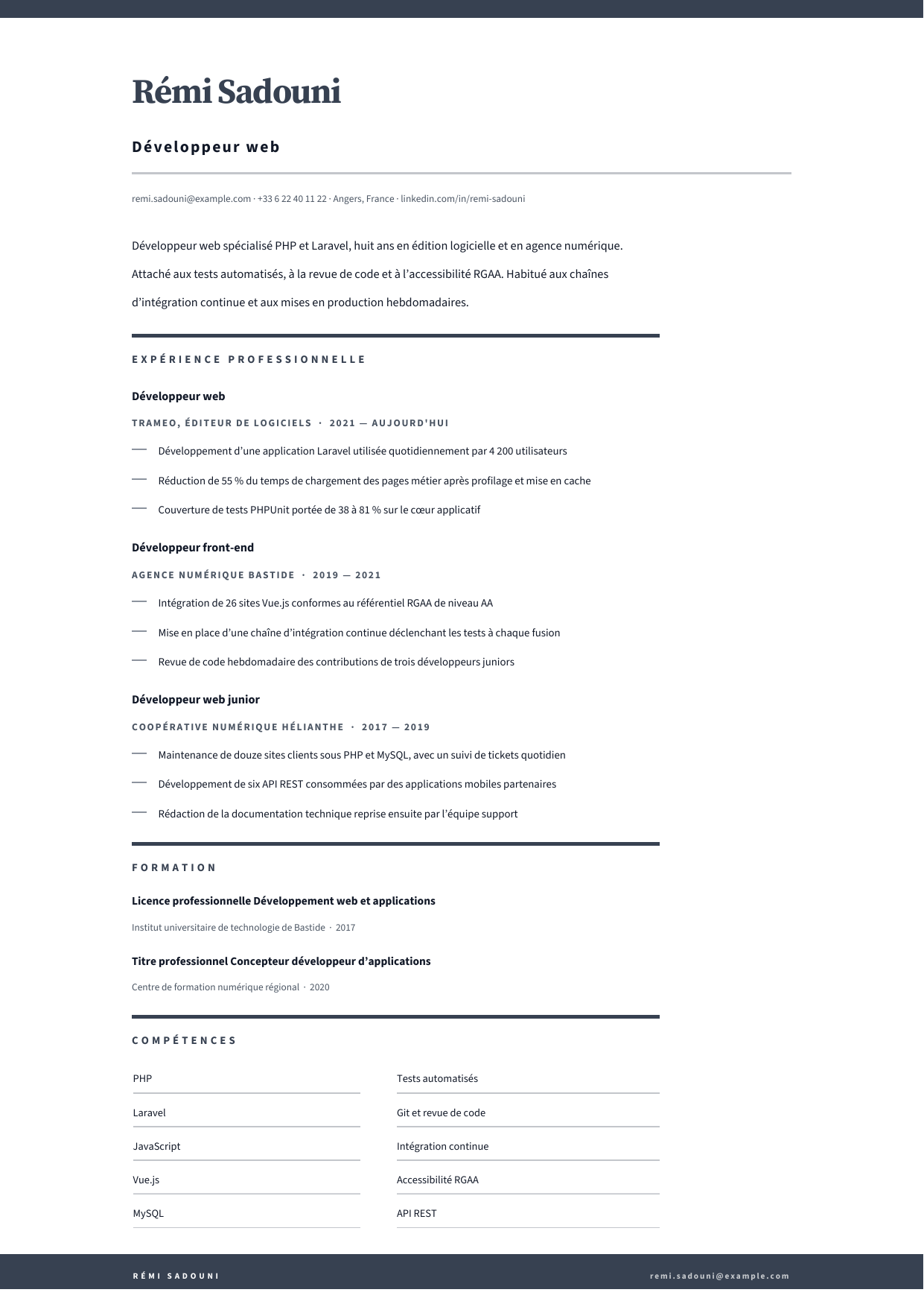 Aperçu Développeur web — Développeur web