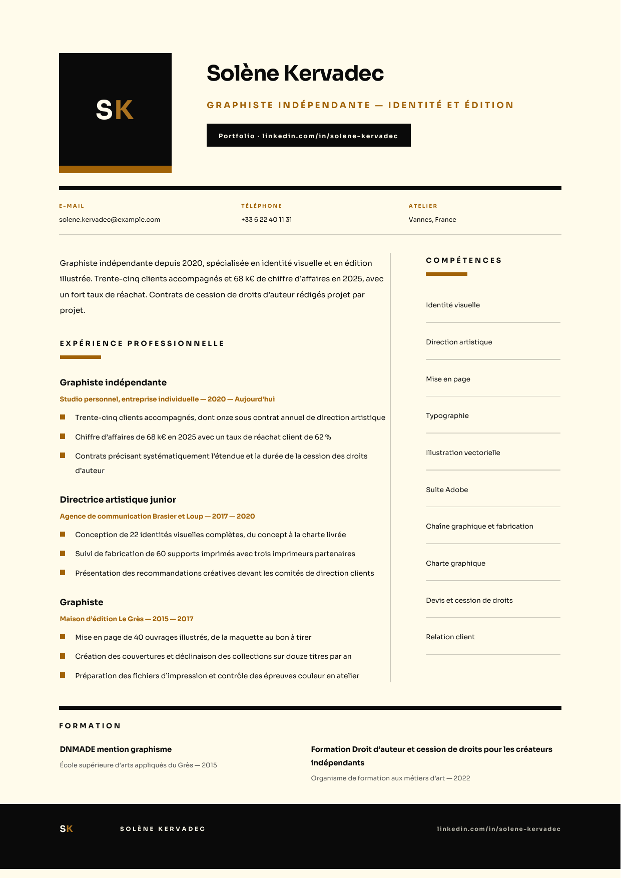 Aperçu Graphiste indépendant·e — Graphiste indépendante — identité et édition