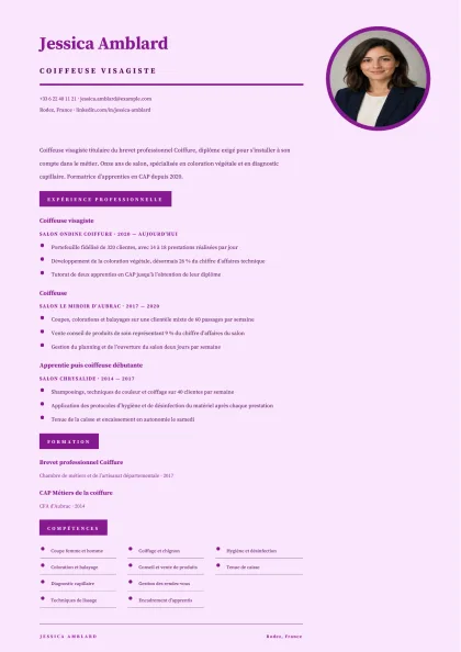 Aperçu A4 du modèle Beauté & artisanat