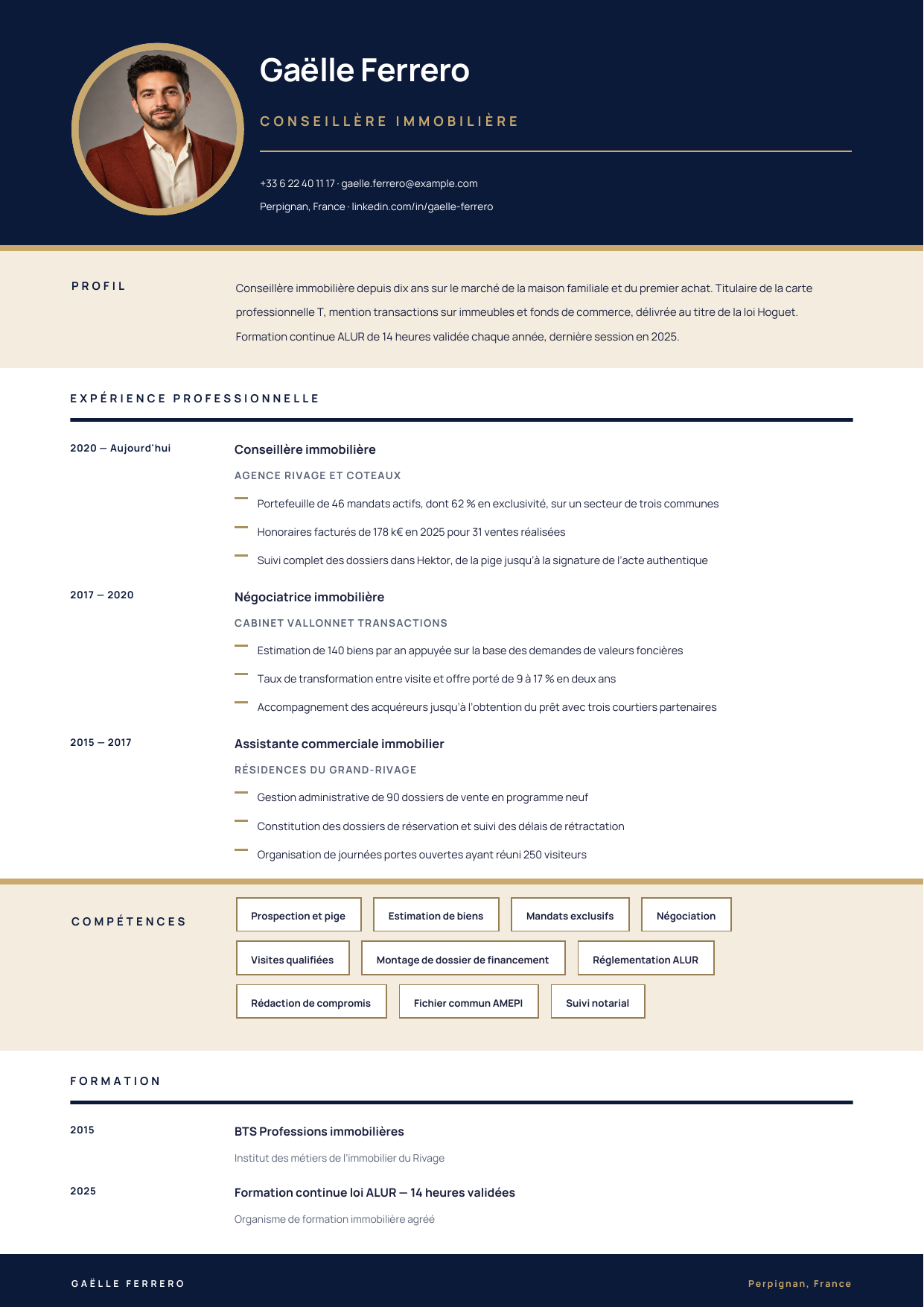 Aperçu Immobilier — Conseillère immobilière