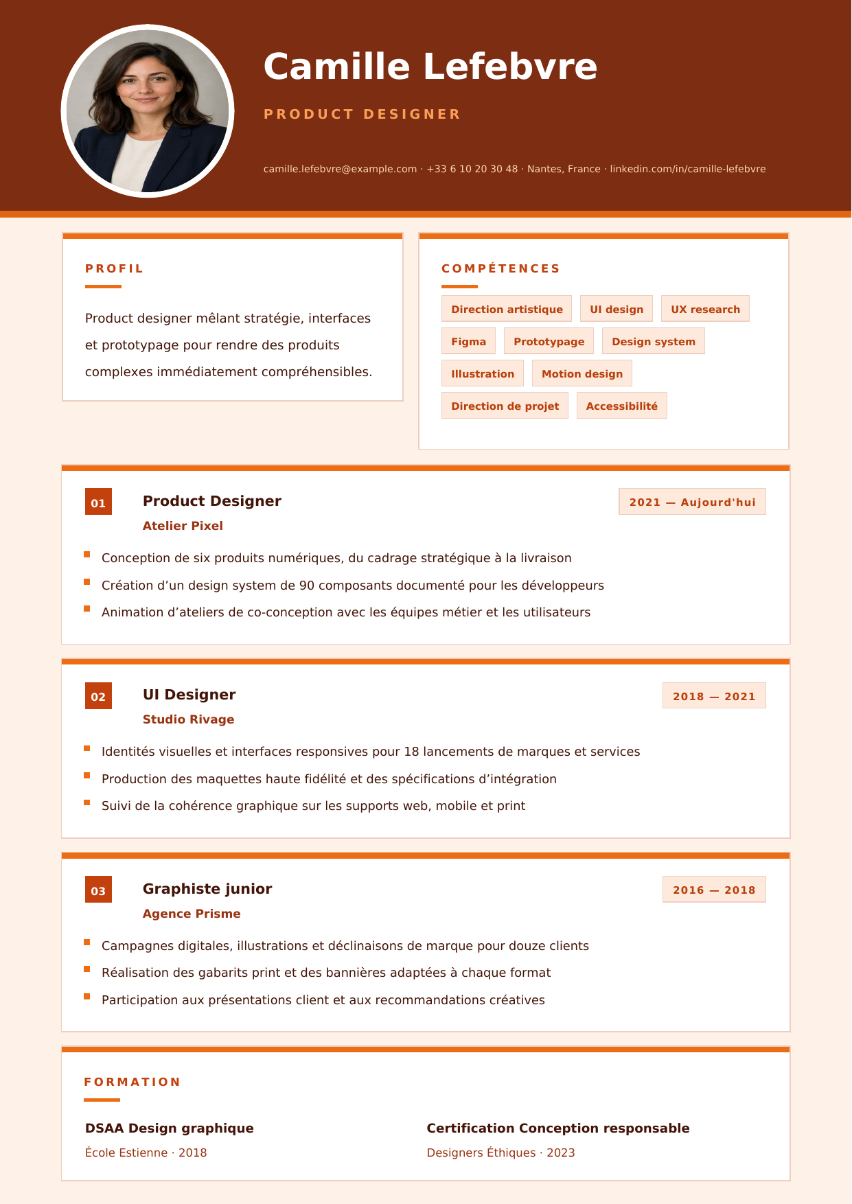 Aperçu Cartes Portfolio — Product Designer