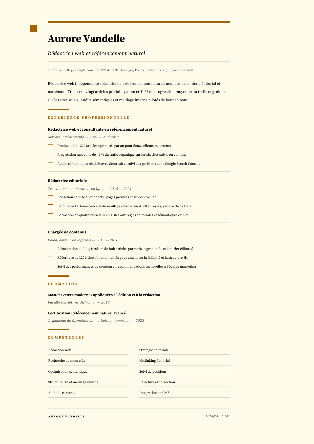 Aperçu Rédaction web & SEO — Rédactrice web et référencement naturel