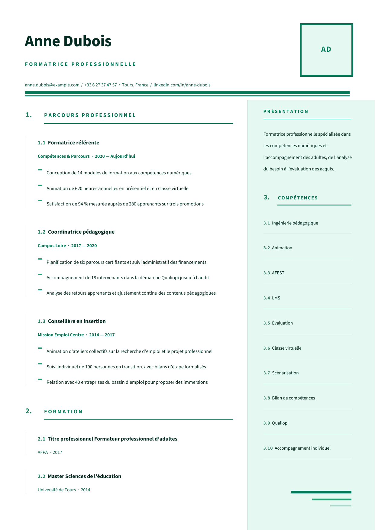 Aperçu Transmission Claire — Formatrice professionnelle